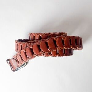 Vintage Brown Leather Link Men’s Belt